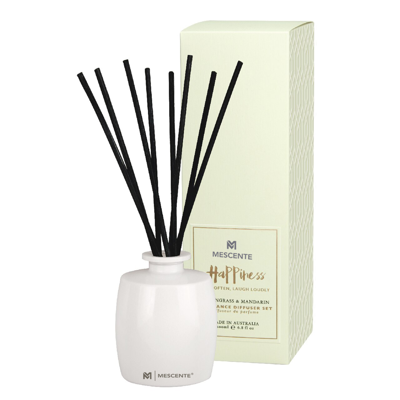 M&Scent Suuri lasipullo Etusivu Essentials Aroma Reed Diffuser Lahjasetti rottinkitikuilla