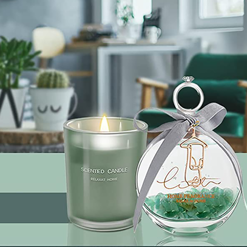 M&Scent Lemon Basil Tuoksuinen Oil Reed Diffusori & Tuoksukynttilä lahjasetti tikkuilla kotiin