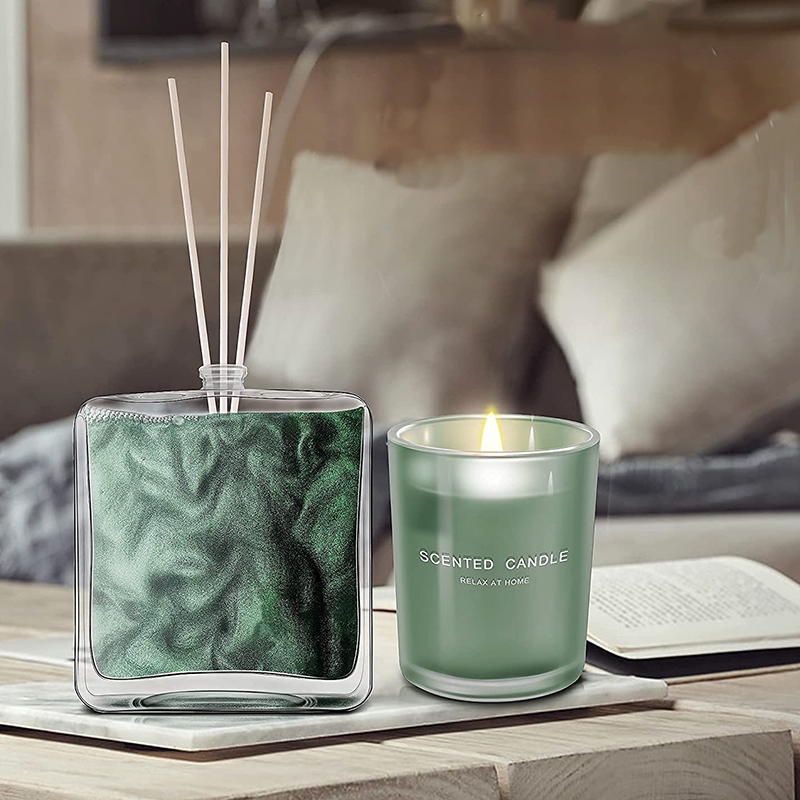 M&Scent Lemon Basil Tuoksuinen Oil Reed Diffusori & Tuoksukynttilä lahjasetti tikkuilla kotiin