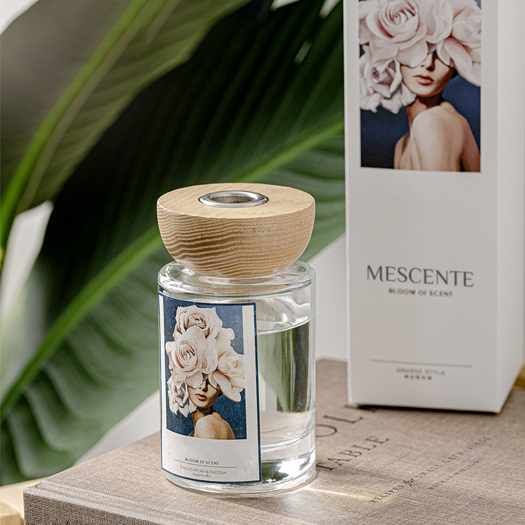 M&Scent tukkukaupan omien merkkien lasipullotikku-reed diffuusorisarjat tulpalla