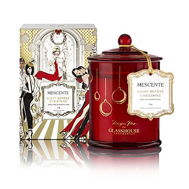 M&Scent-tukkukaupan ylelliset mukautetut yksityiset merkkiset joulukupuiset purkkituoksut soijakynttilät kannella