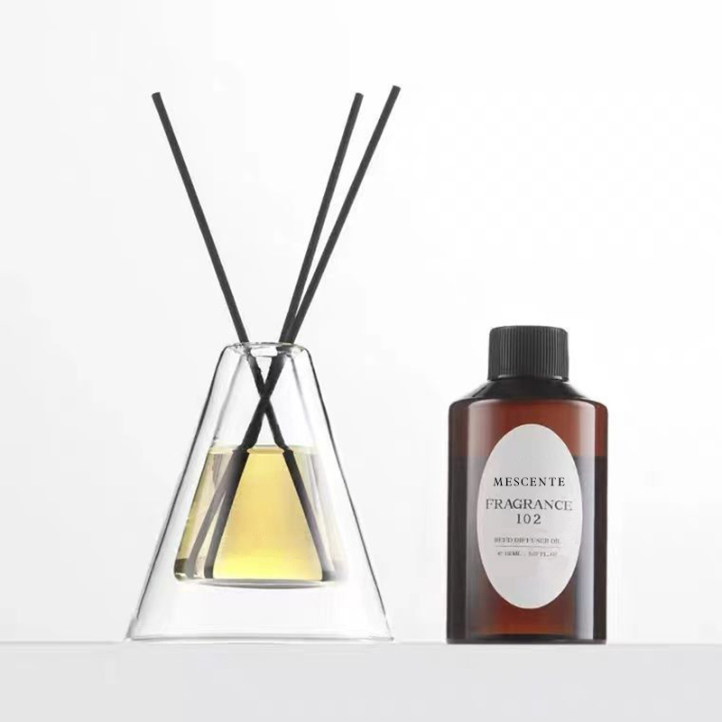 Mukautettu suuri Hex Essenza lasipullo valkoinen huurrettu Extra Air Aromi Reed Diffusori Etusivu Tuoksu, Reed diffuusorit joulu