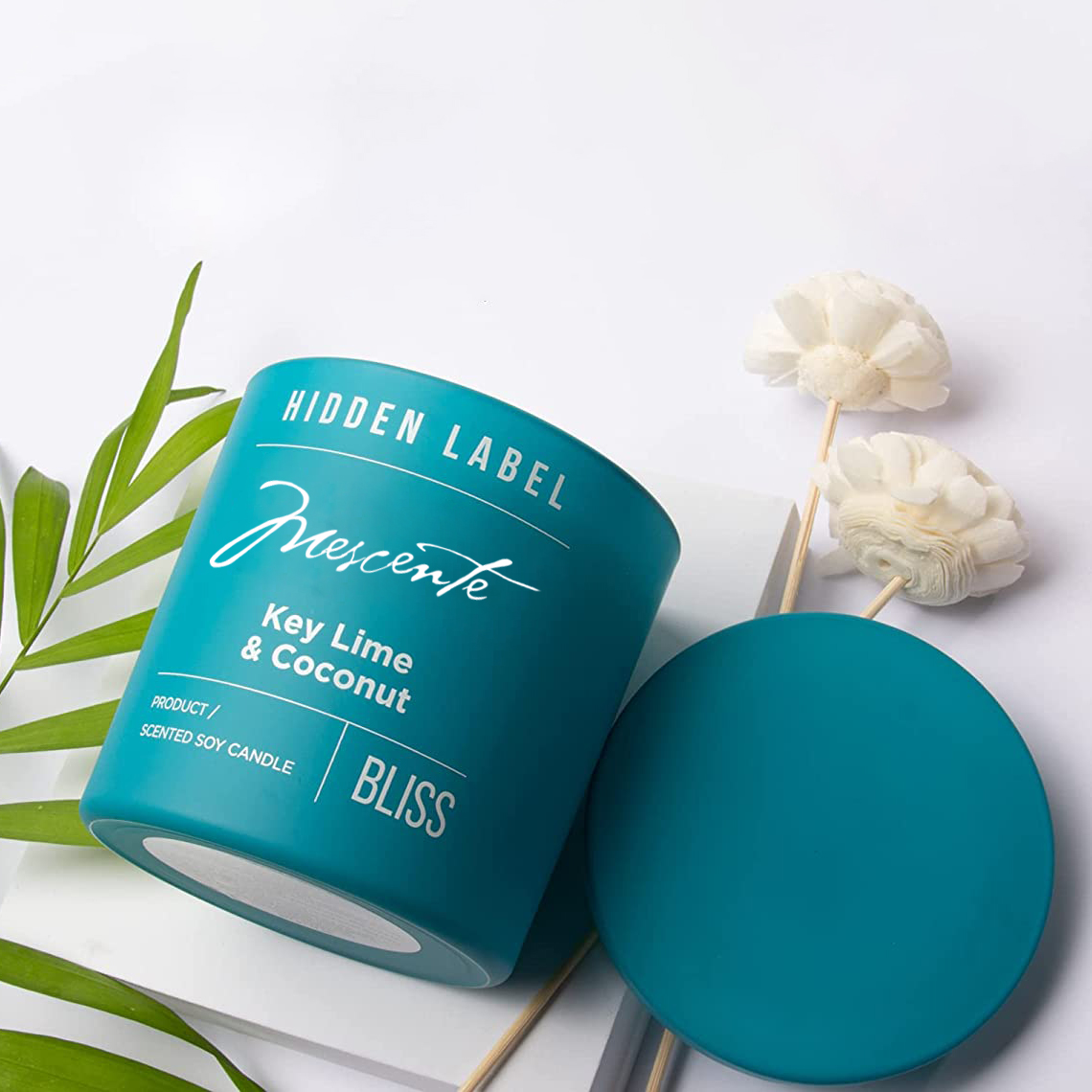 M&Scent Tukkumyynti Ylellinen Private Label Black Purkit Tuoksuiset soijavahakynttilät kristalleilla