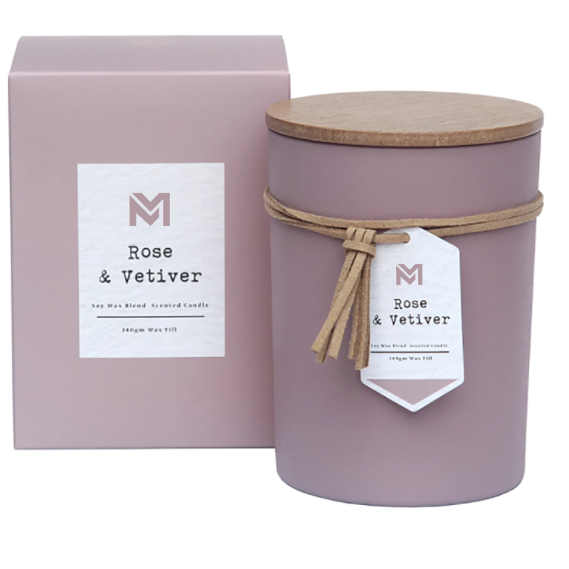 M&S tuoksujen tukkumyynti Private Label Puukansi Aromaterapia tuoksu Soijavaha kynttilän lahjasetti lasipurkissa