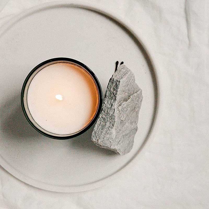 M&Scent Custom Logo Mini Pyöreä Crystal Lasi Pullo Vahva Kahvi Soijavaha Tuoksukynttilät laatikolla Bulkki