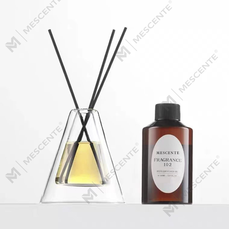 Mukautettu suuri Hex Essenza ainutlaatuinen lasipullo valkoinen huurrettu Extra Air Aroma Reed Diffuser Home Tuoksu, Reed Diffusers Christmas