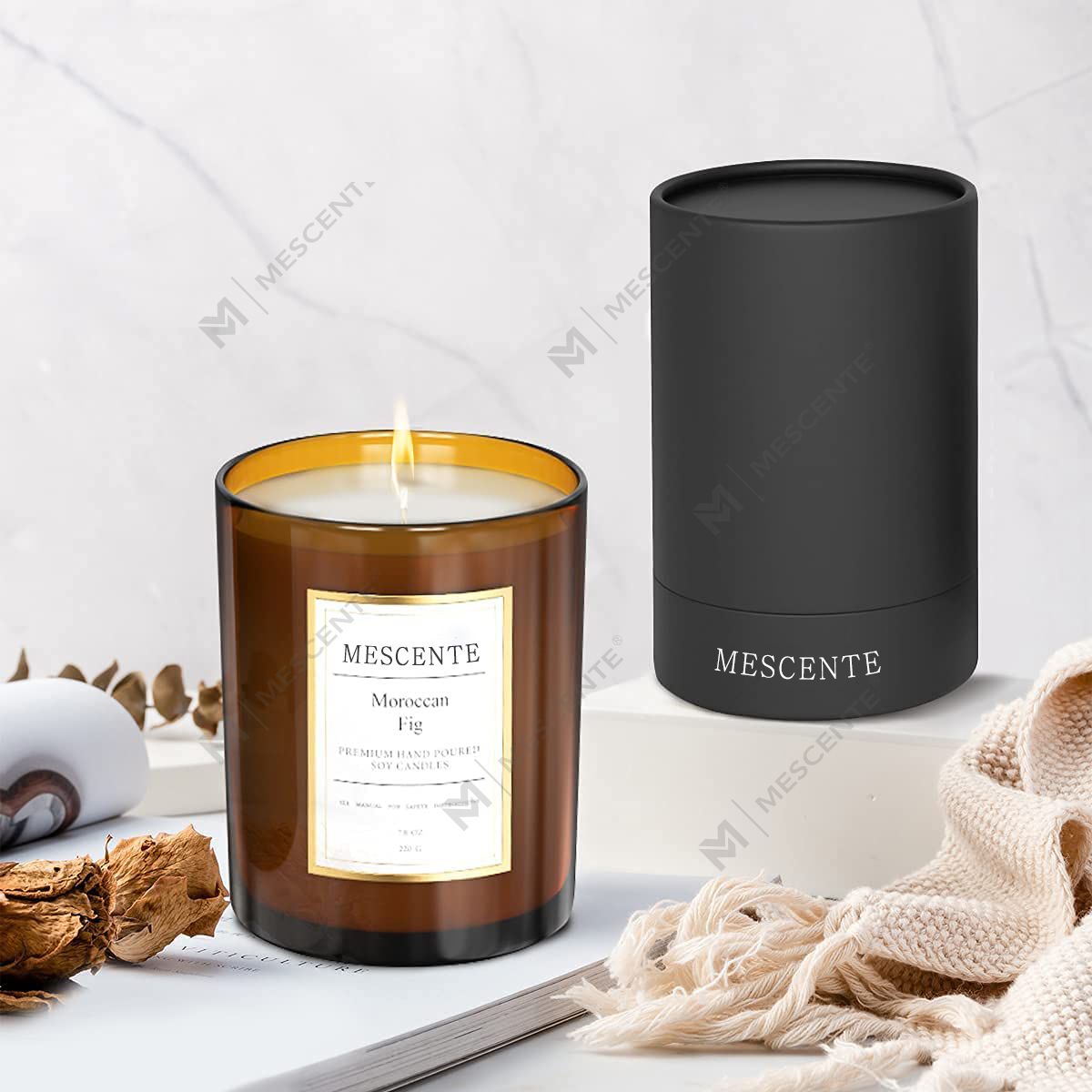 M&Scent -tukkutilaus ylellisyyttä omalla etiketillä tuoksuvat soijavahakynttilät -lahjasetti