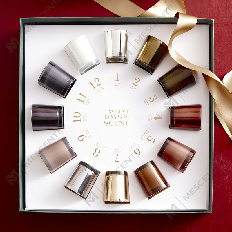 M&Scent Luxury Custom Jar Home Tuoksu Joulun tuoksuiset soijavahakynttilät kannella