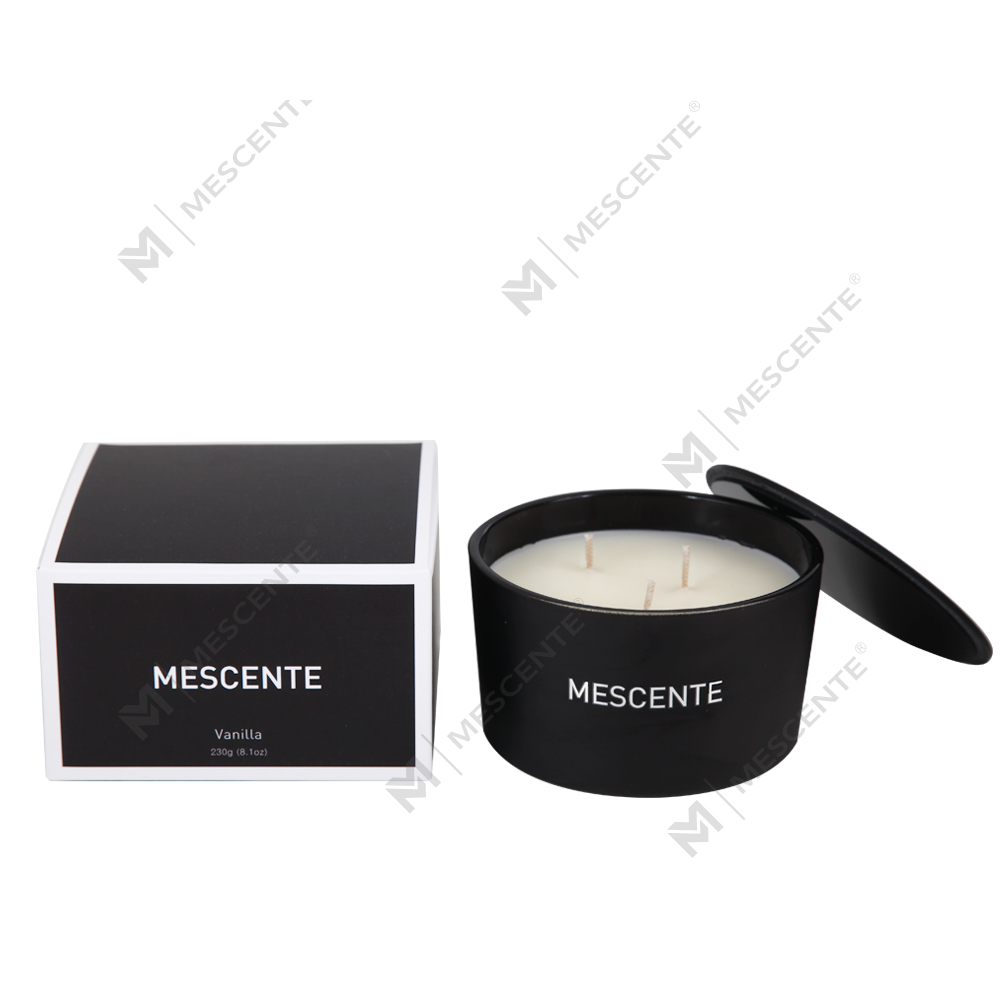 Mescente tukkumyynti Private Label lasipurkki 3 Wick 100 % soijavaha tuoksukynttilä