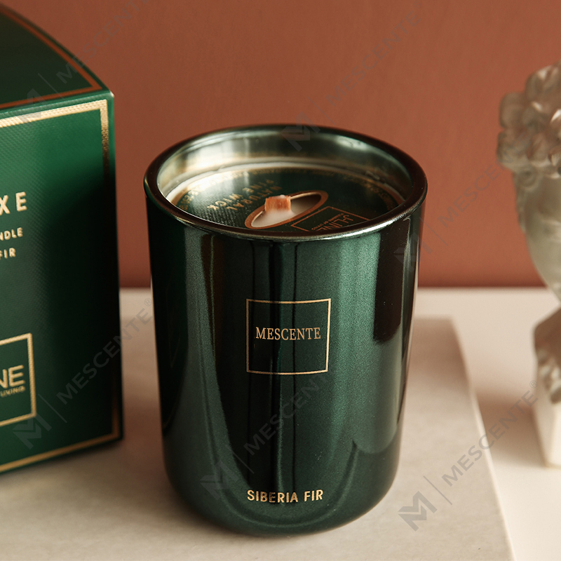 M&Scent Tukkumyynti Räätälöity Luxury Private Label Pillar -tuoksuinen soijavaha Wood Wick -aromikynttilä