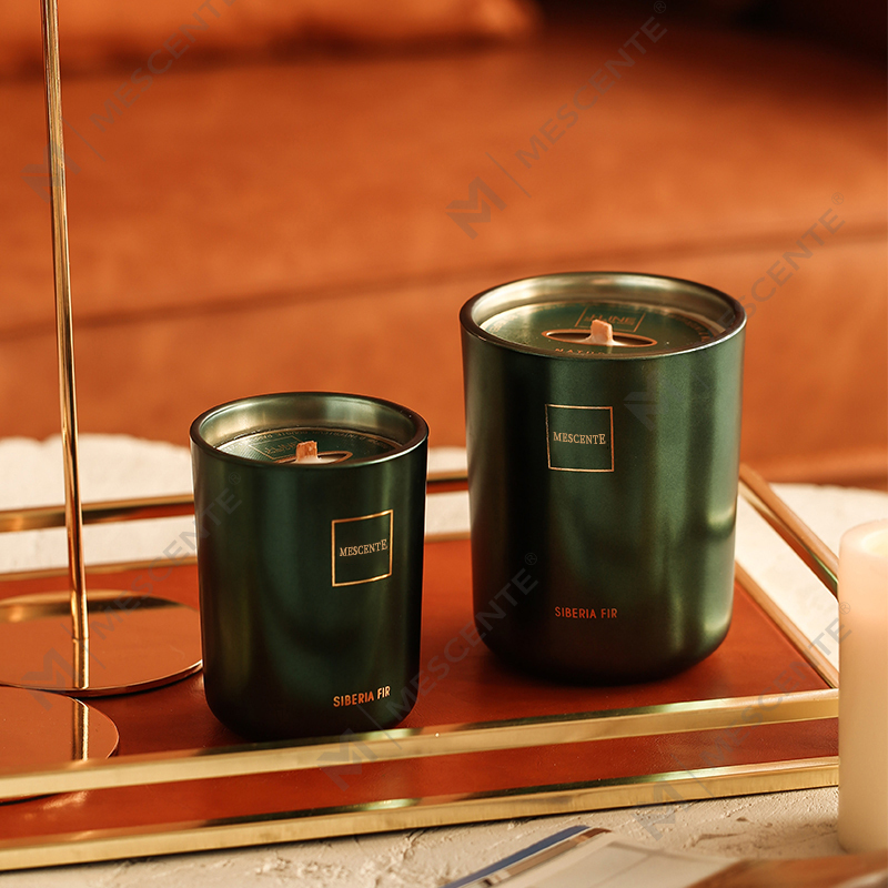 M&Scent Tukkumyynti Räätälöity Luxury Private Label Pillar -tuoksuinen soijavaha Wood Wick -aromikynttilä