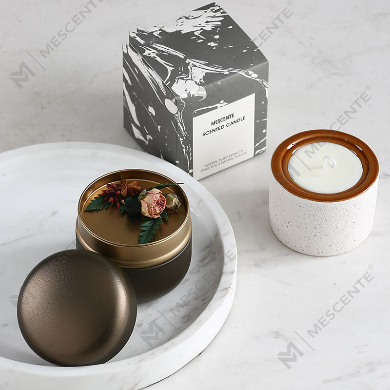 M&Scent räätälöity koristeellinen ja ylellinen omamerkki Woodwick-tuoksuinen soijavahakynttilä