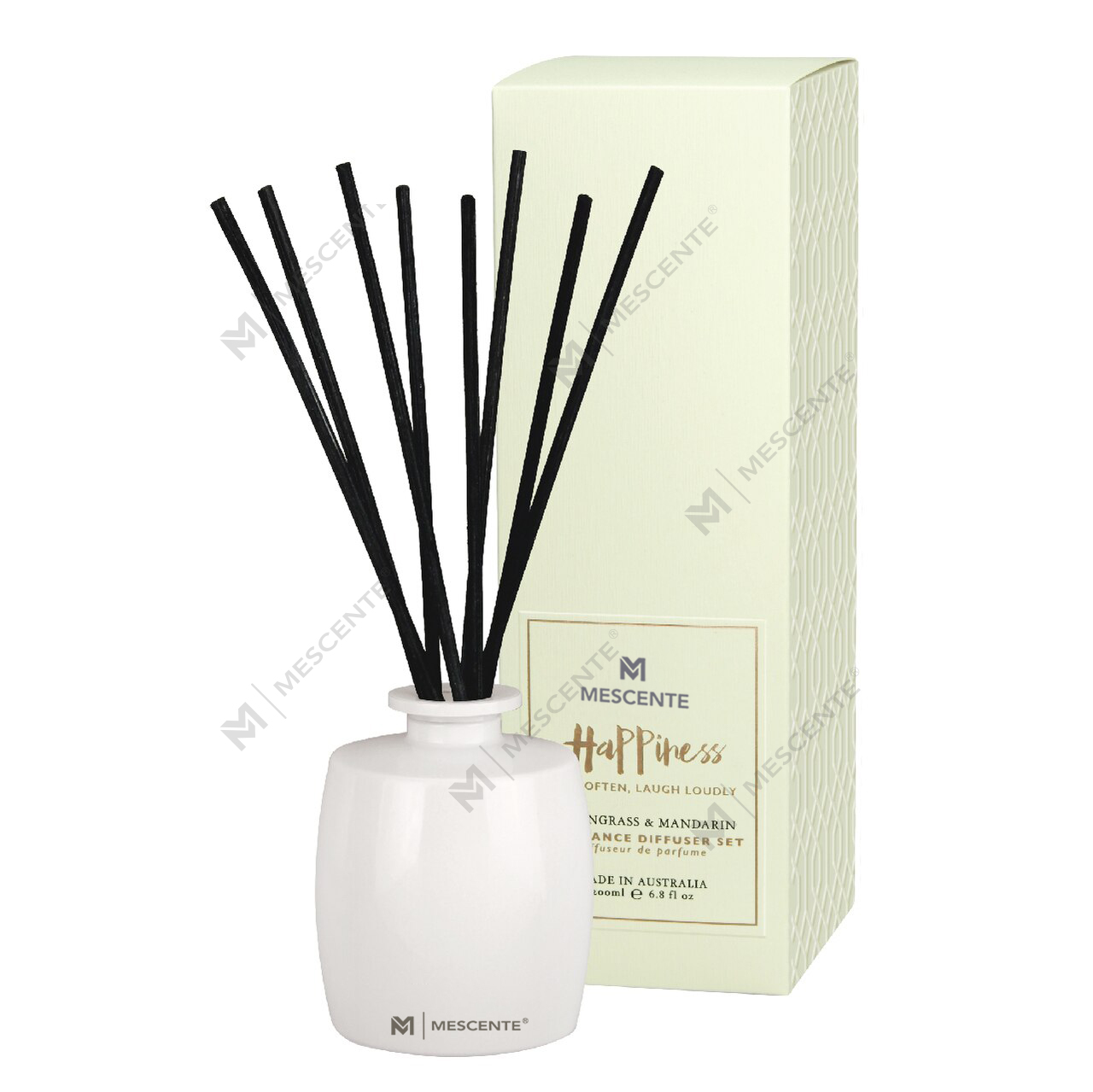 M&Scent Suuri lasipullo Home Essentials Aroma Reed Diffuser Lahjasetti rottinkitikuilla
