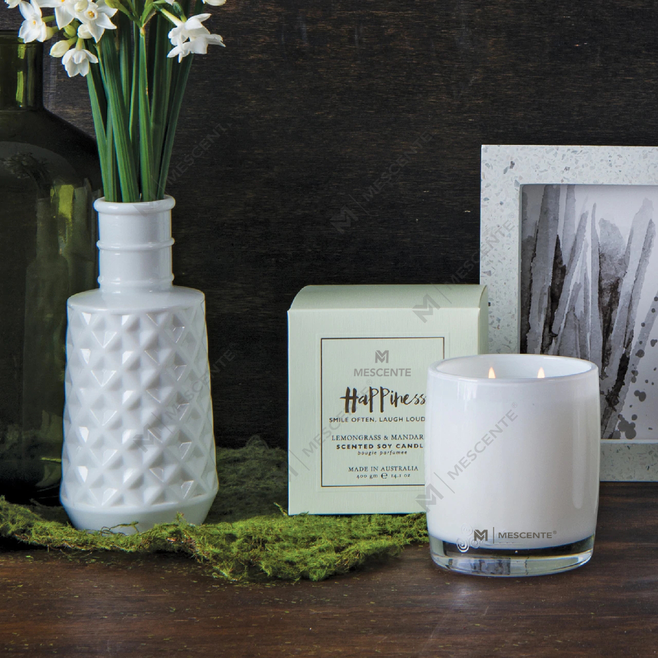 M&Scent Suuri lasipullo Home Essentials Aroma Reed Diffuser Lahjasetti rottinkitikuilla