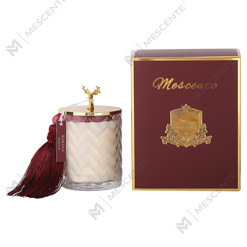 M&Scent Wholesales Custom Private Label -säiliö Aromaterapia Tuoksuinen Tuoksu Aroma Soija Kynttilät kristalleilla