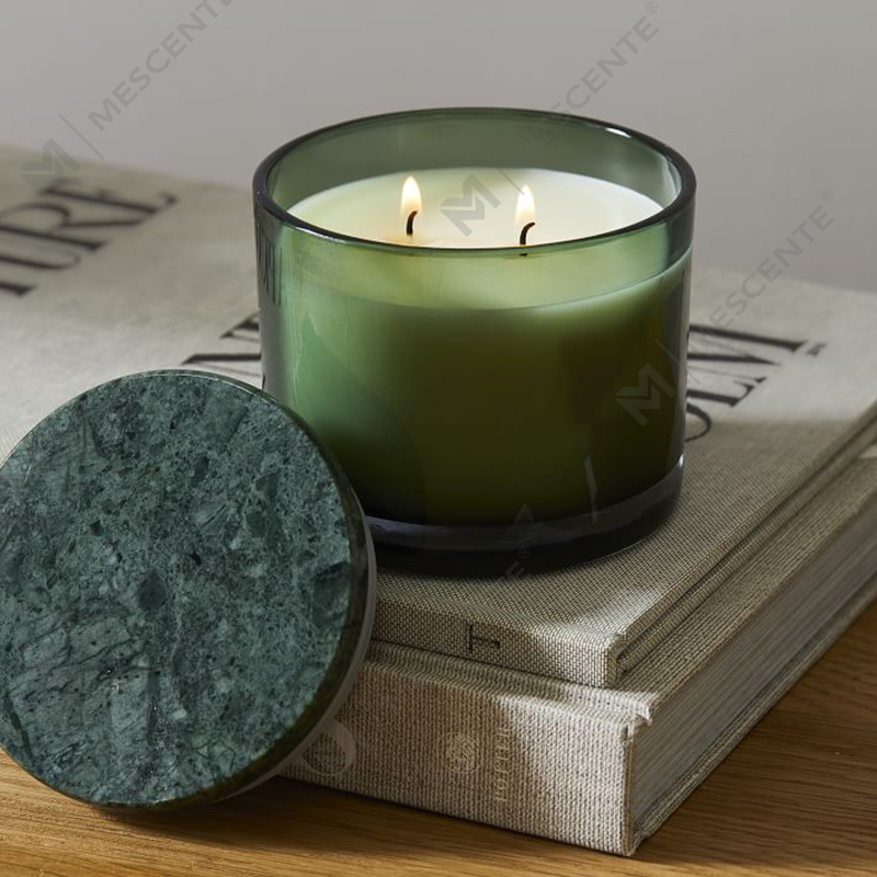 Tukkumyynti Low Moq Luxury Merkitsemätön 2 Wick Vitrina Marble Kannen kynttilä