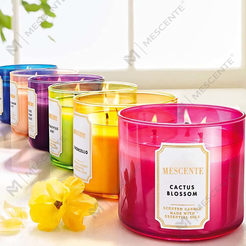 M&Scent Käsintehty 3 Wickin luonnollinen jasmiinin tuoksuinen soijavahakynttilälahja, omat merkkiset aromaterapiakynttilät
