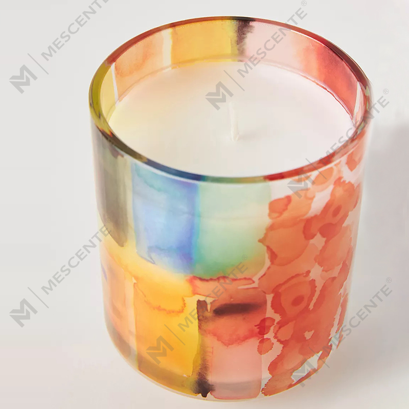 M&Scent Luxury Custom Decoration Private Label 3 Wick A Sunday Painter Glass Crystal tuoksuiset soijavahakynttilät