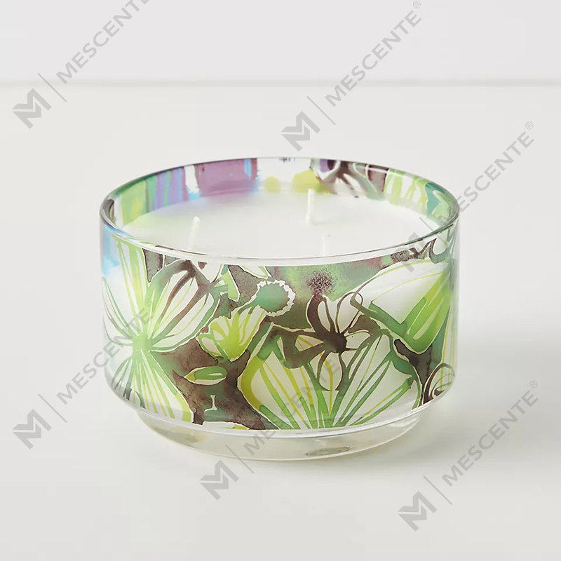 M&Scent Luxury Custom Decoration Private Label 3 Wick A Sunday Painter Glass Crystal tuoksuiset soijavahakynttilät