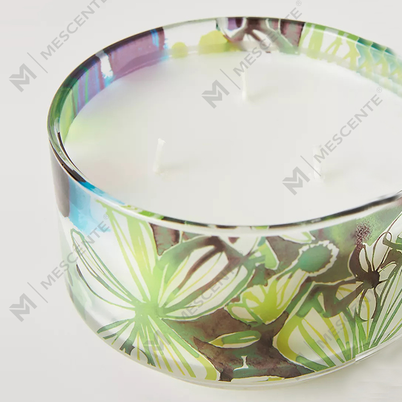 M&Scent Luxury Custom Decoration Private Label 3 Wick A Sunday Painter Glass Crystal tuoksuiset soijavahakynttilät