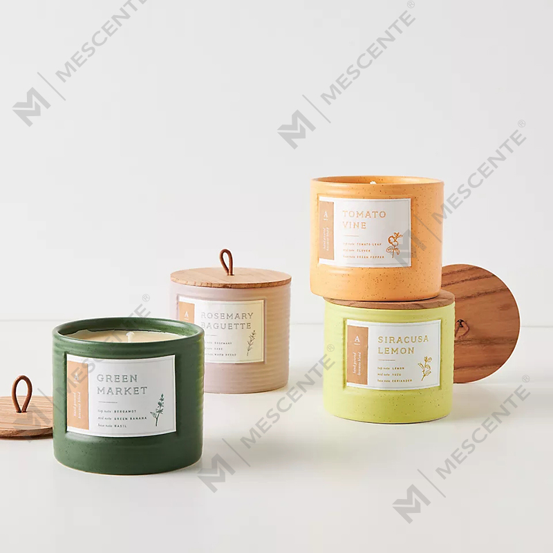 M&Scent Private Label värilliset keraamiset purkit Tuoksuiset soijavahaiset tyylikkäät kynttilät