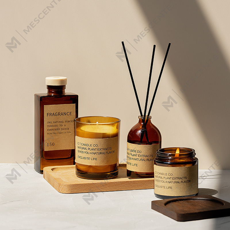 M&Scent Luxury Decor -kodin ruokohajotin ja tuoksukynttiläsarja laatikkopakkauksella