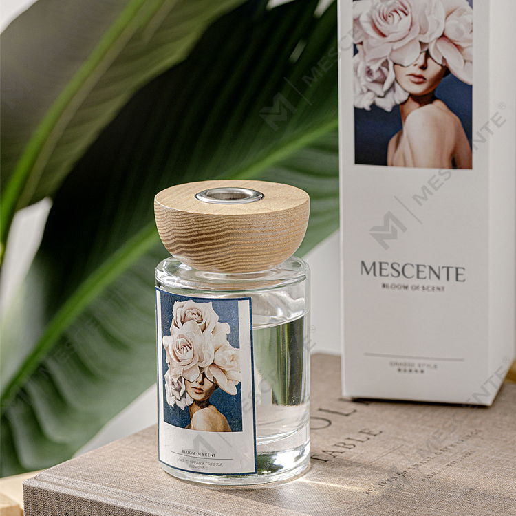 M&Scent tukkukaupan omien merkkien lasipullotikku-reed diffuusorisarjat tulpalla