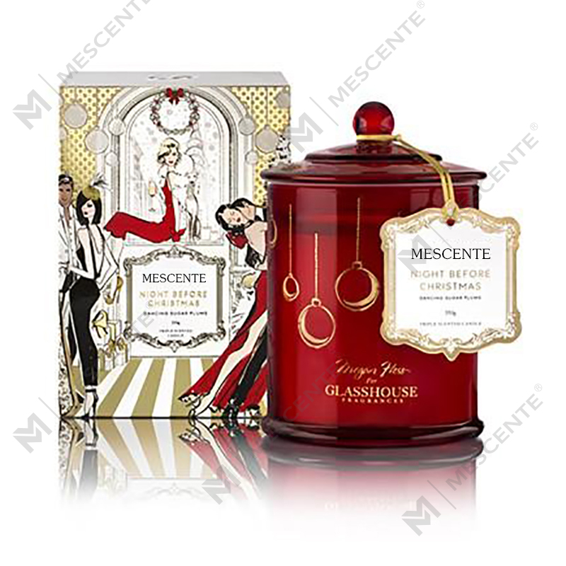 M&Scent-tukkukaupan ylelliset mukautetut yksityiset merkkiset joulukupuiset purkkituoksut soijakynttilät kannella