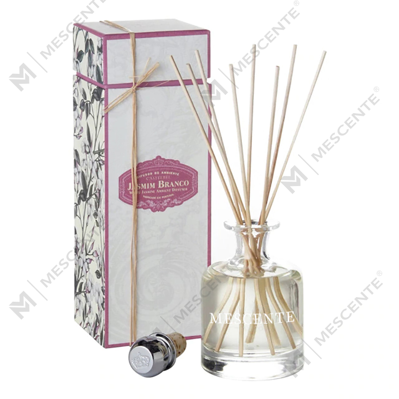 Luxury Spring 400 ml ympäristöystävällinen vaaleanpunainen pullot sementinharmaa nahka magnolia tuoksu kukka tikkuja Reed diffuusori